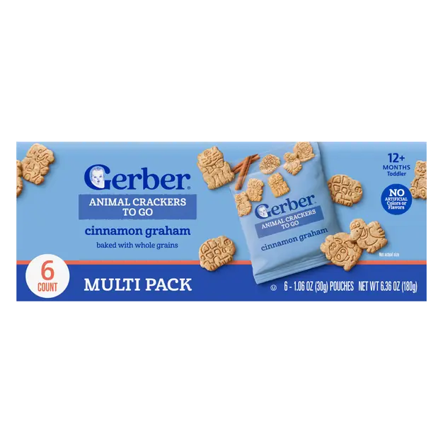 Snacks Toddler Cinnamon Graham Animal Cracker Packs - 6 ct