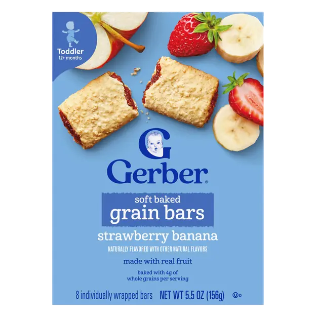 Snacks Toddler Strawberry Banana Soft Baked Grain Bars - 8 ct