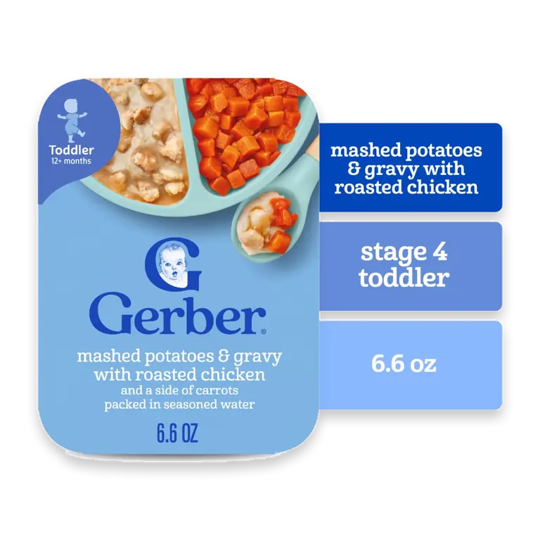Toddler Food Mashed Potatoes & Gravy with Chicken Mealtime for Toddler