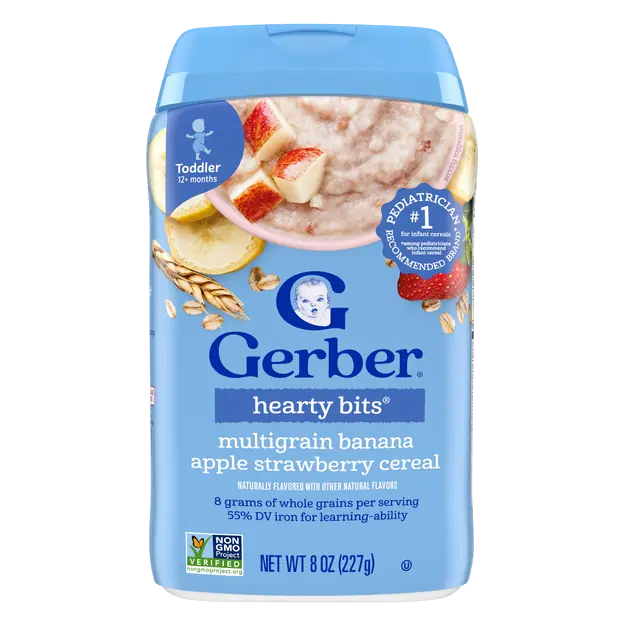 Gerber Toddler Food, Multigrain Banana Apple Strawberry Cereal, Toddler Cereal