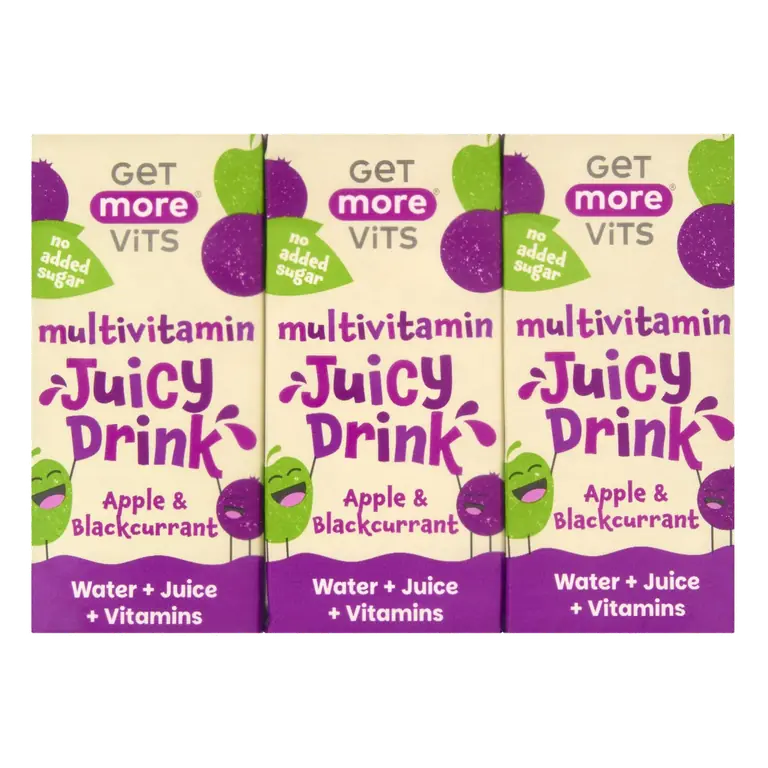 3 x 200ml Apple & Blackcurrant Multivitamin Juicy Drink