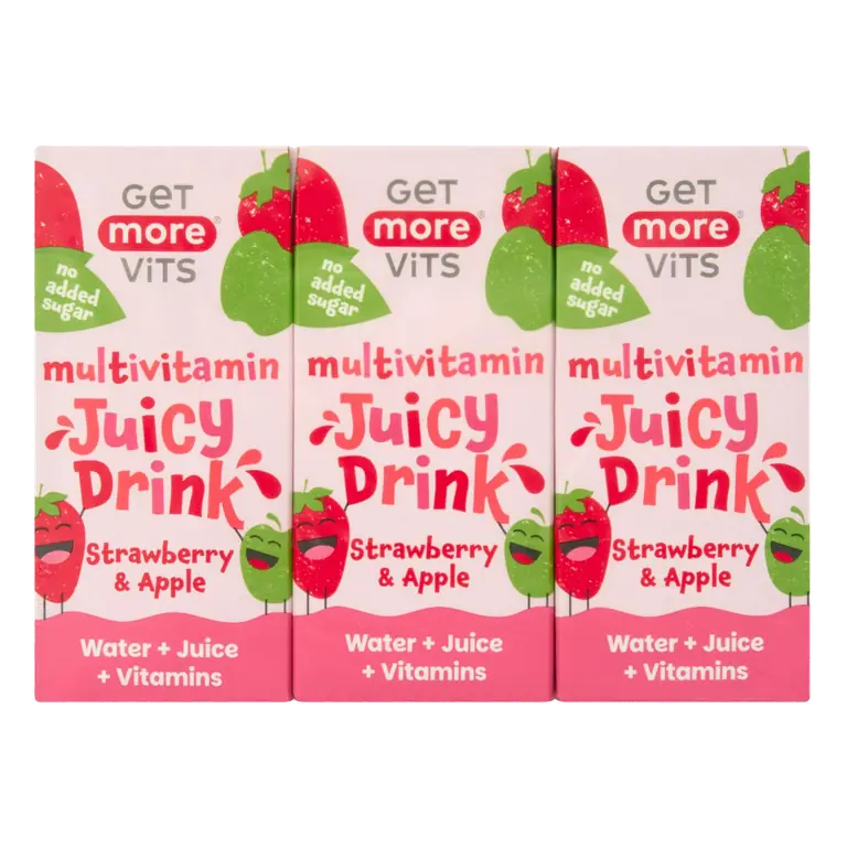 3 x 200ml Strawberry & Apple Multivitamin Juicy Drink