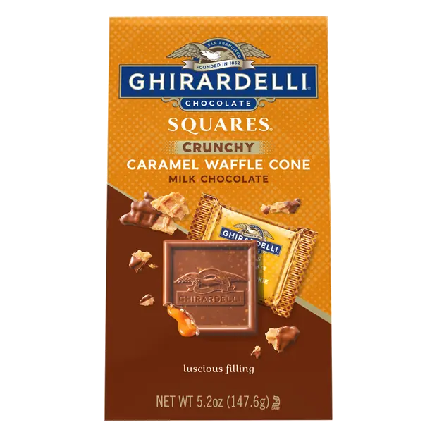 Caramel Waffle Cone Crunchy Milk Chocolate Candy Squares
