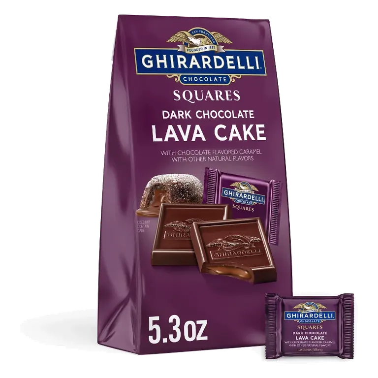 Ghirardelli Dark Chocolate Candy SQUARES with Lava Cake Filling, 5.3oz