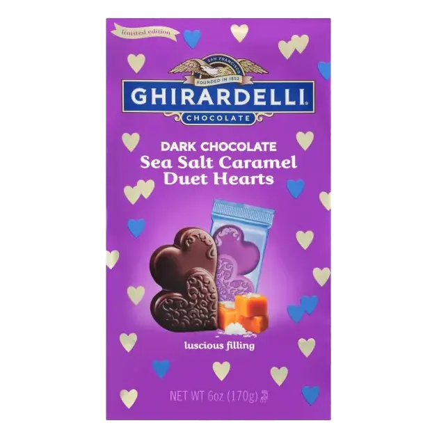 Dark Chocolate, Sea Salt Caramel, Duet Hearts