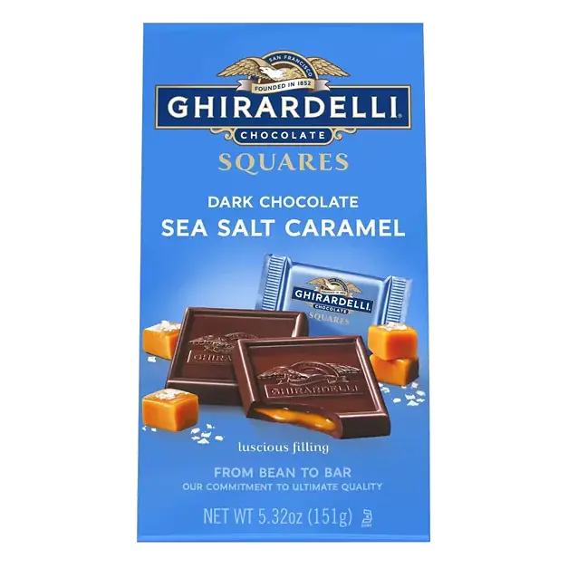 Dark Chocolate, Squares, Sea Salt Caramel