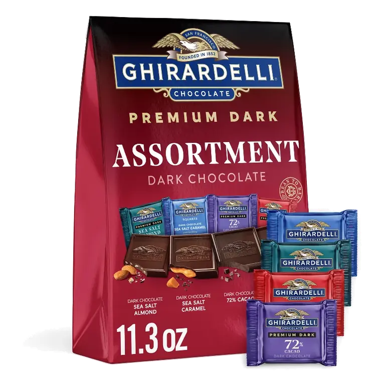 Ghirardelli Dark Square Chocolate Assortment - XL Bag - 11.3oz
