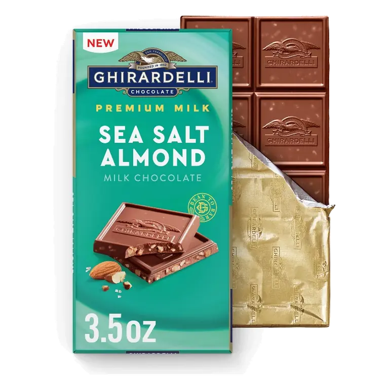 Ghirardelli Premium Sea Salt Almond Milk Chocolate Bar, 3.5oz