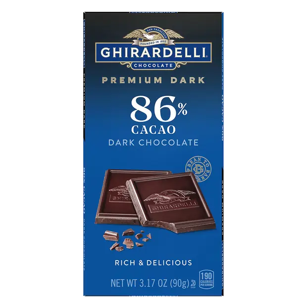 Intense Dark Chocolate Candy Bar 86% Cacao