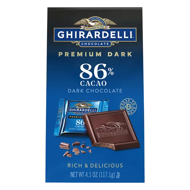 Intense Dark Chocolate Candy Squares 86% Cacao