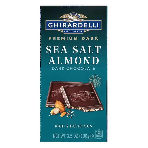 Intense Sea Salt Almond Dark Chocolate Candy Bar