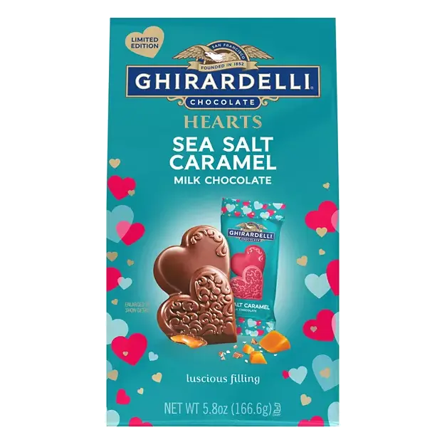 Milk Choclolate, Hearts, Sea Salt Caramel