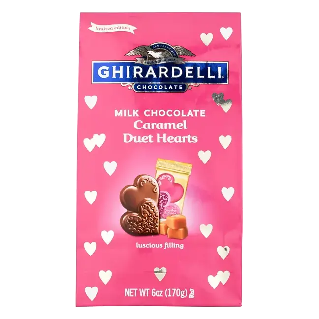 Milk Chocolate, Caramel Duet Hearts