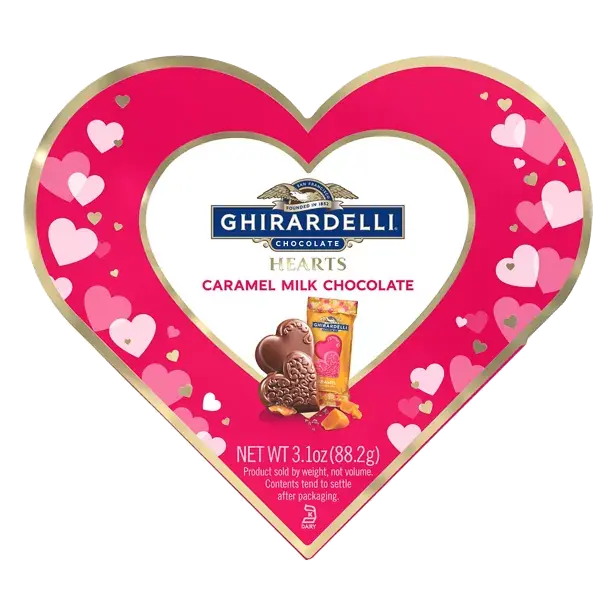 Milk Chocolate, Caramel, Hearts