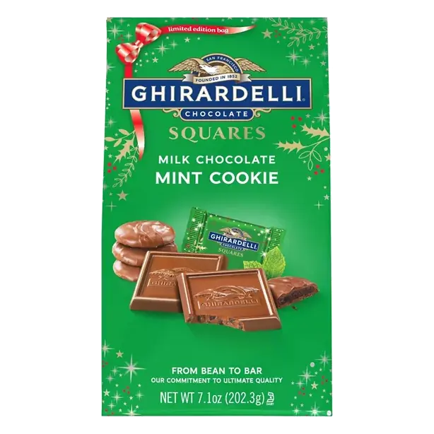 Milk Chocolate, Mint Cookie, Squares