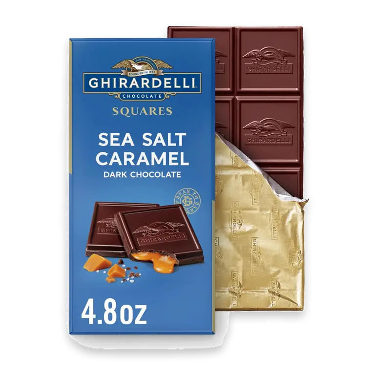 Sea Salt Caramel Dark Chocolate Squares Bar