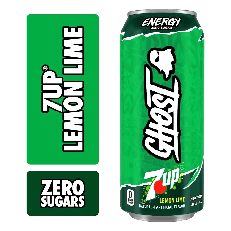 GHOST Energy Drink 7UP, 16oz: Caffeinated
