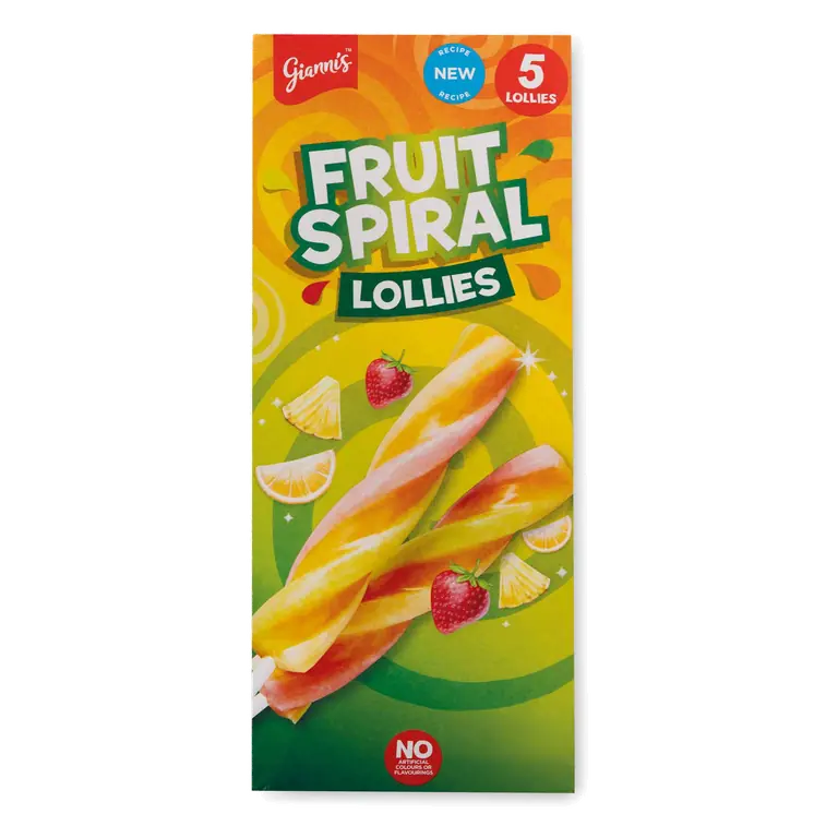 Fruit Spiral Lollies 5 Pack