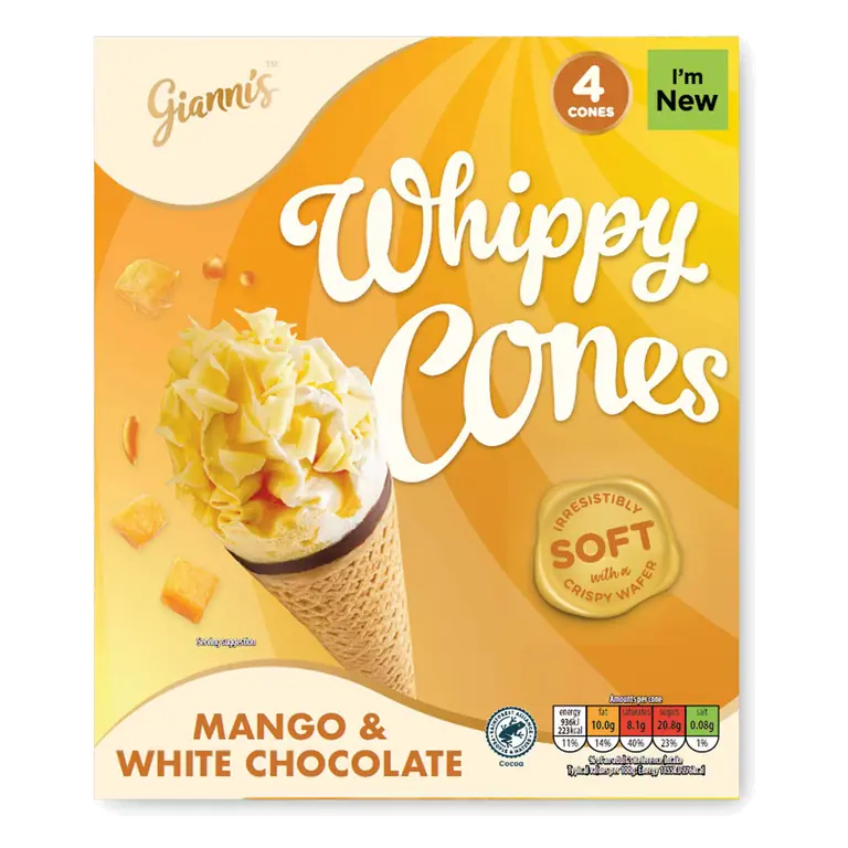 Mango & White Chocolate Super Soft Ice Cones