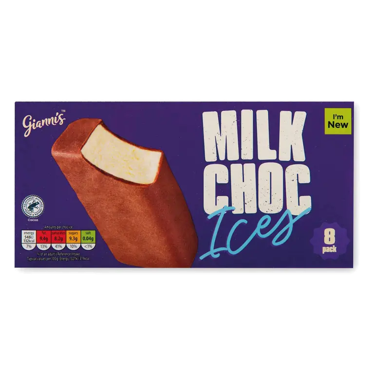 Milk Choc Ices 8 Pack