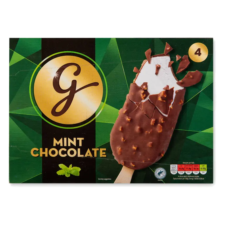 Mint Chocolate Ice Creams 4 Pack