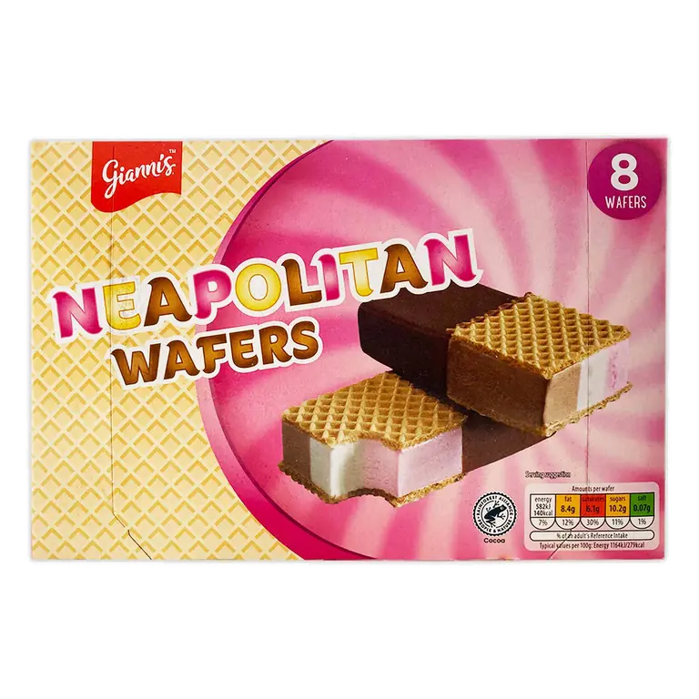 Neapolitan Wafers Ice Cream Sandwiches 8 Pack