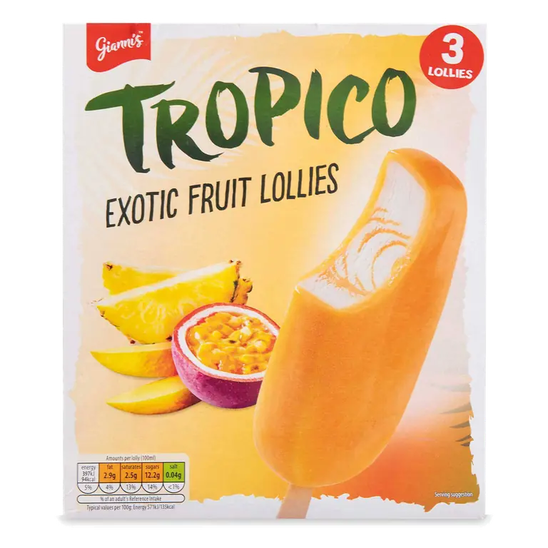 Tropico Exotic Fruit Lollies 3 Pack