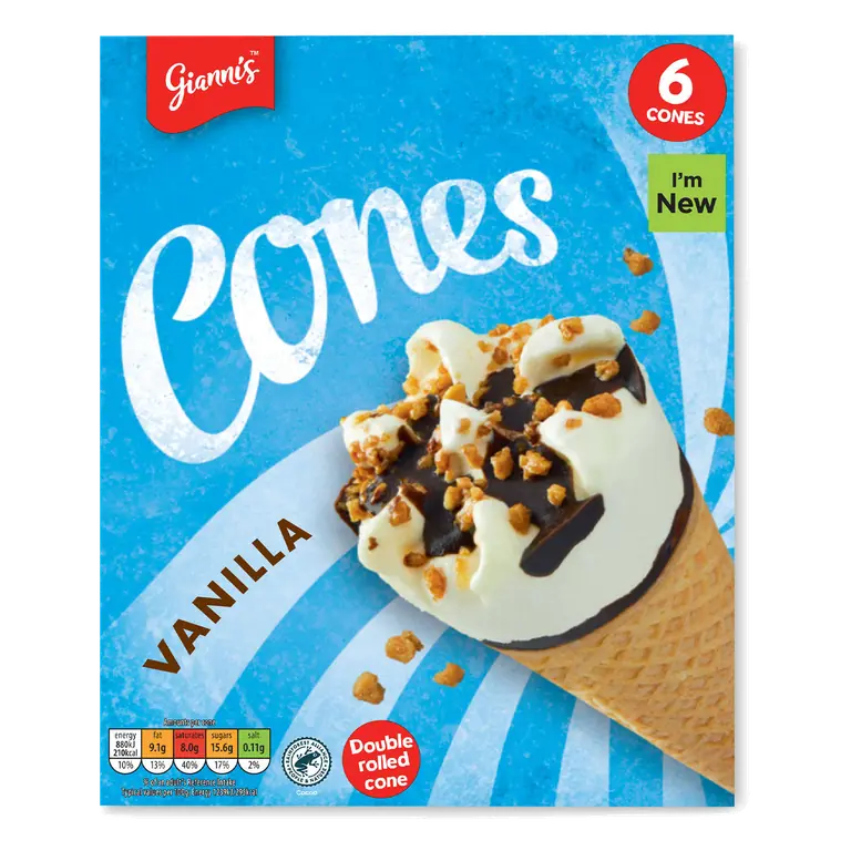 Vanilla Ice Cream Cones 6 Pack