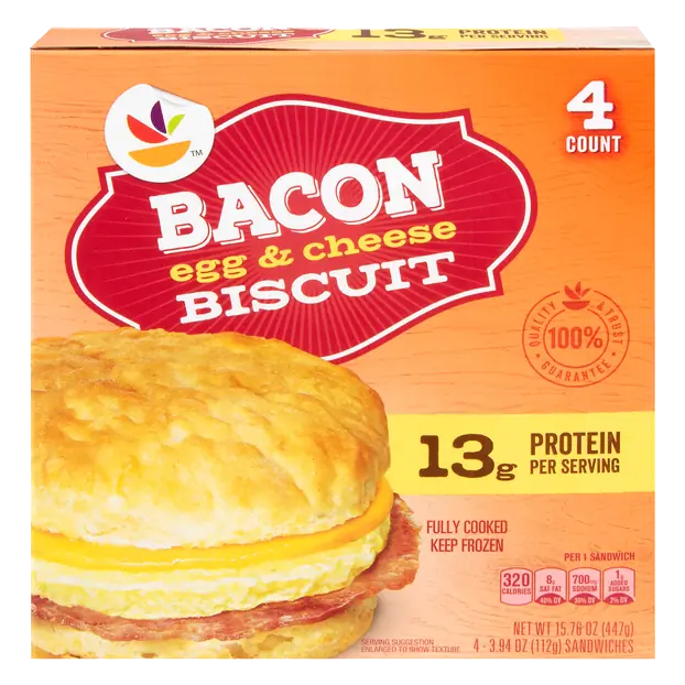 Bacon Egg & Cheese Biscuit Sandwiches - 4 ct Frozen