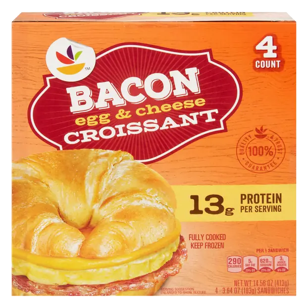 Bacon Egg & Cheese Croissant Sandwiches - 4 ct Frozen