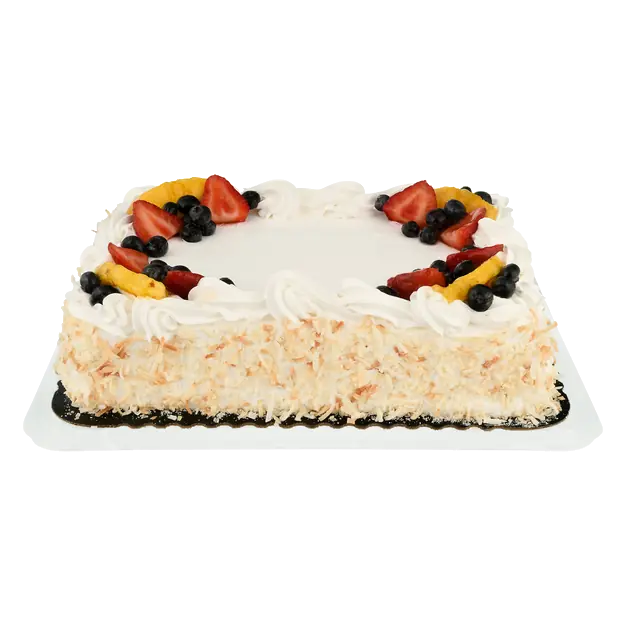 Bakery Partial Fruit Tres Leches with Coconut Cake 1/4 Sheet