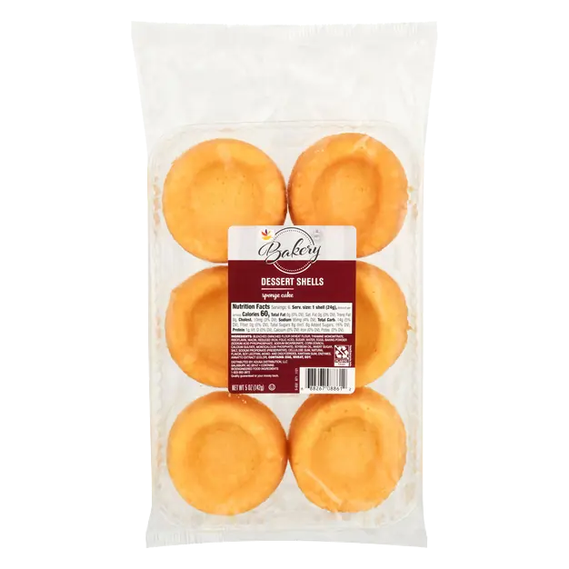Bakery Sponge Cake Dessert Shells - 6 ct