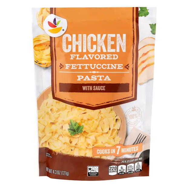 Chicken Flavored Fettuccine Pasta with Sauce