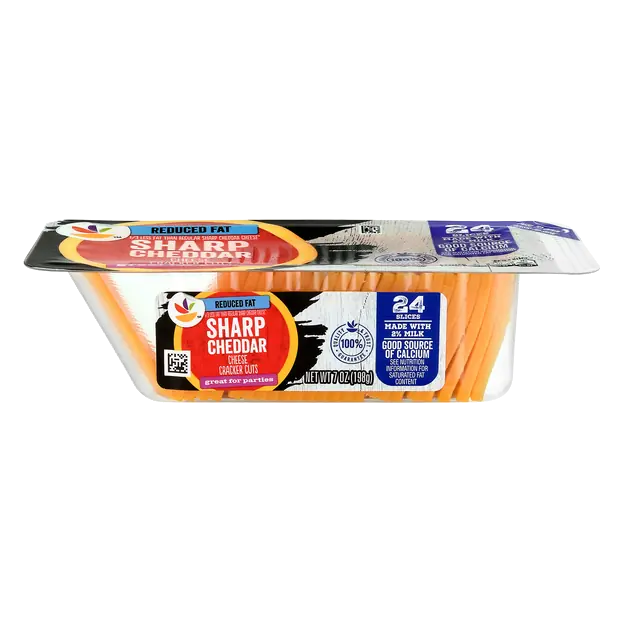 Reduced Fat Sharp Cheddar Cheese Cracker Cut Slices - 24 ct