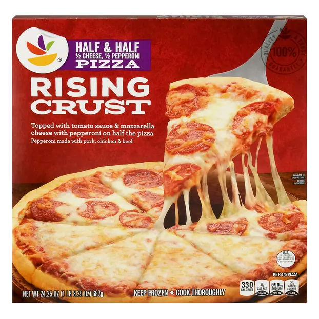 Rising Crust Half Cheese & Half Pepperoni Pizza Frozen