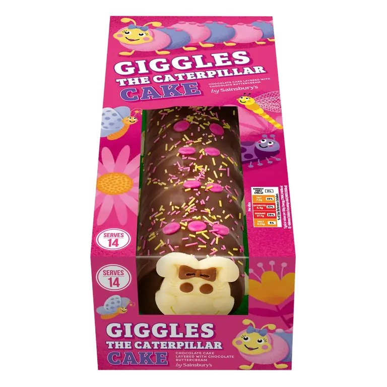 Giggles Birthday & Celebration The Caterpillar Cake 611g