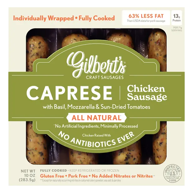 All Natural Caprese Chicken Sausage - 4 ct