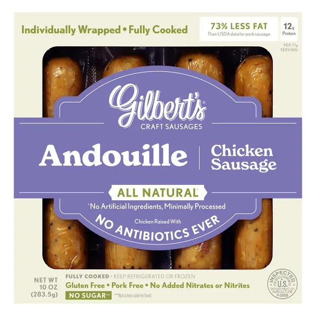 All Natural Smoked Andouille Chicken Sausage - 4 ct