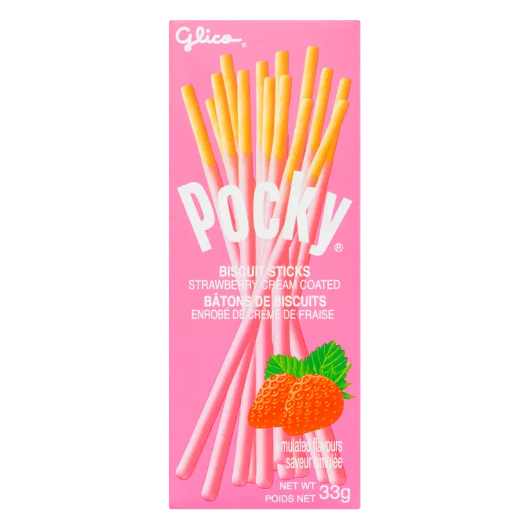 Glico Pocky Cream Coated Biscuit Sticks Strawberry 33 g