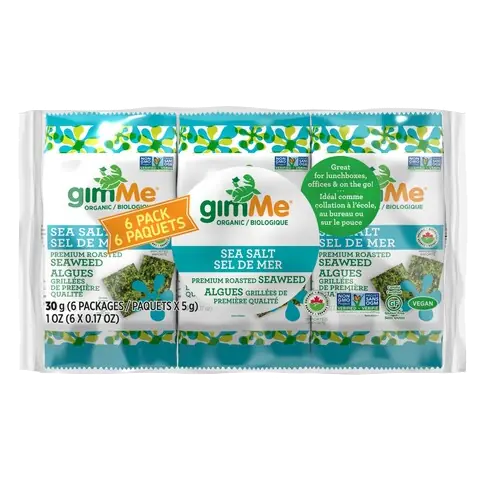 Roasted Seaweed Snack Sea Salt 6 Pack 30 g