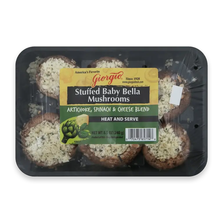 Spinach & Artichoke Stuffed Baby Bella Mushrooms