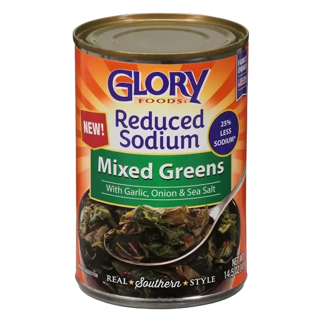 Reduced Sodium Southern Style Mixed Greens with Garlic, Onion & Sea Salt