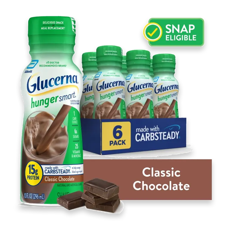 Hunger Smart Diabetic Protein Shake, Classic Chocolate, 10-fl-oz Bottle, 6 Count