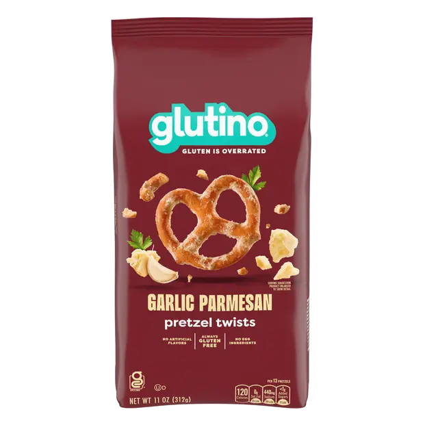 Glutino Gluten Free Garlic Parmesan Pretzel Twists, Gluten Free Snacks, 11 oz.