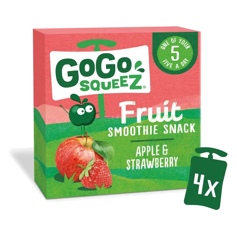 squeeZ Fruit Smoothie Snack Apple and Strawberry 4x90g