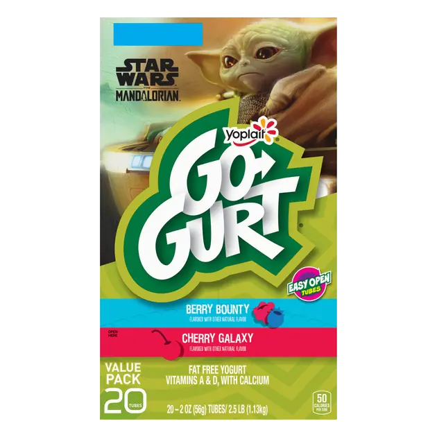 Berry Bounty and Cherry Galaxy Low Fat Yogurt Tubes