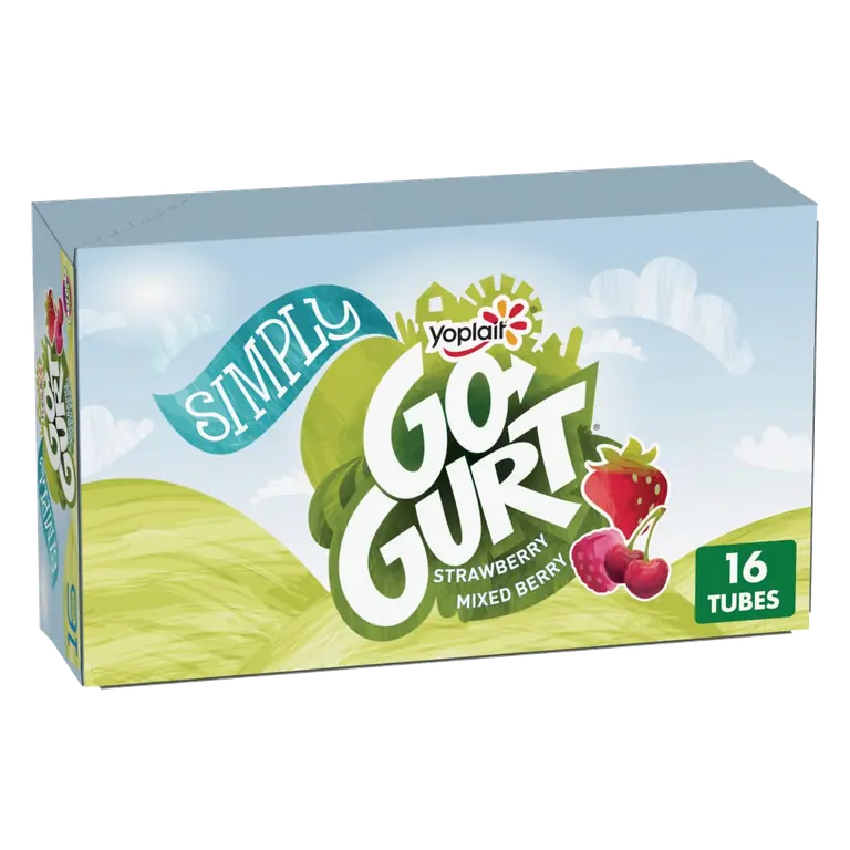 Simply Strawberry and Mixed Berry Low Fat Yogurt Pouches