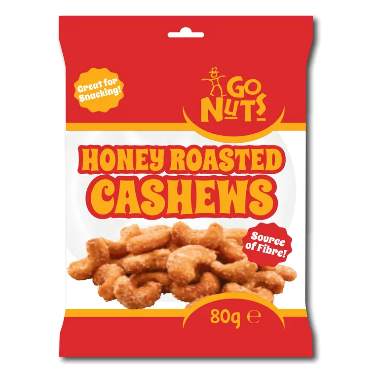 Go Nuts Honey Roasted Cashews 80g