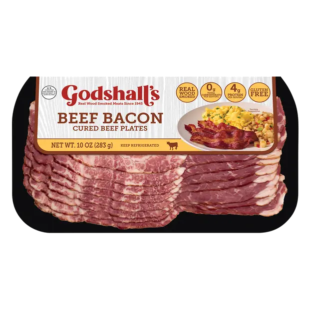 Real Wood Smoked Cured Beef Bacon Plates Sliced