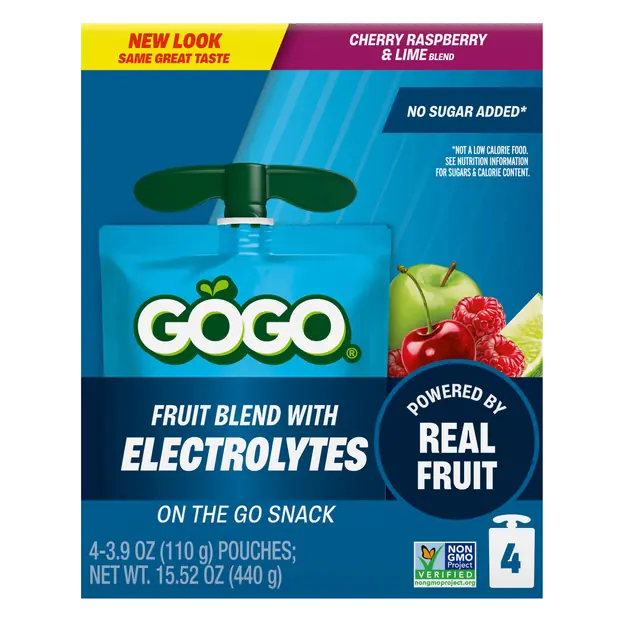 Active Blueberry Cherry Raspberry & Lime Pouches - 4 ct